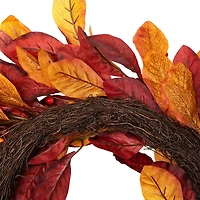 24" Berries with Leaves Artificial Fall Harvest Twig Wreath