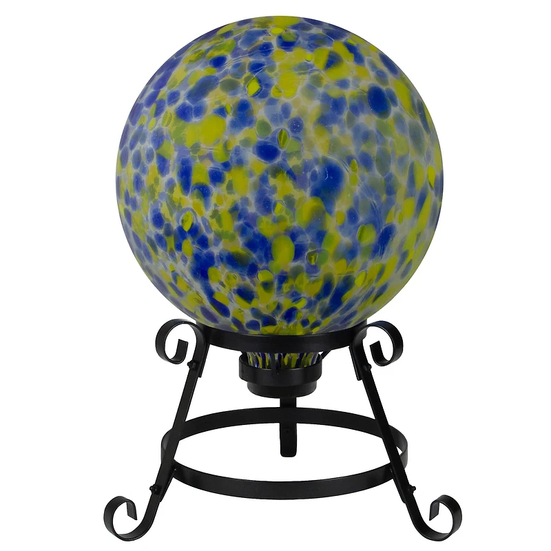 10" Yellow & Blue Outdoor Patio Garden Gazing Ball