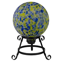 10" Yellow & Blue Outdoor Patio Garden Gazing Ball