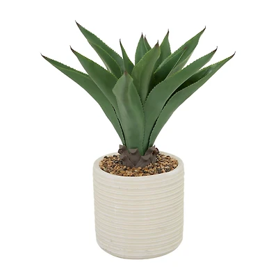 2.5ft. Potted White Plastic Contemporary Artificial Foliage