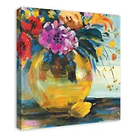 Lemon & Floral Vase Canvas Wall Art