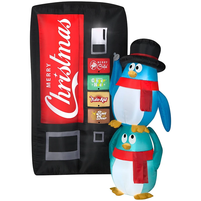 6.5ft. Airblown® Inflatable Merry Christmas Soda Machine Scene