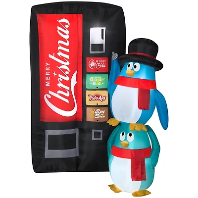 6.5ft. Airblown® Inflatable Merry Christmas Soda Machine Scene