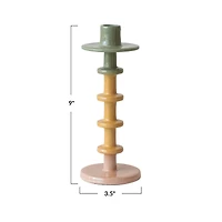 Hello Honey® 9" Enameled Decorative Metal Taper Candle Holder