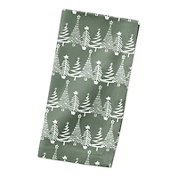 Sage Christmas Tree Pattern Cotton Twill Napkin