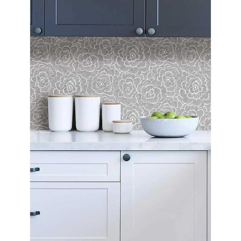 NuWallpaper Charcoal Saraya Peel & Stick Wallpaper