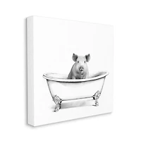 Stupell Industries Hog in Bath Tub Canvas Wall Art