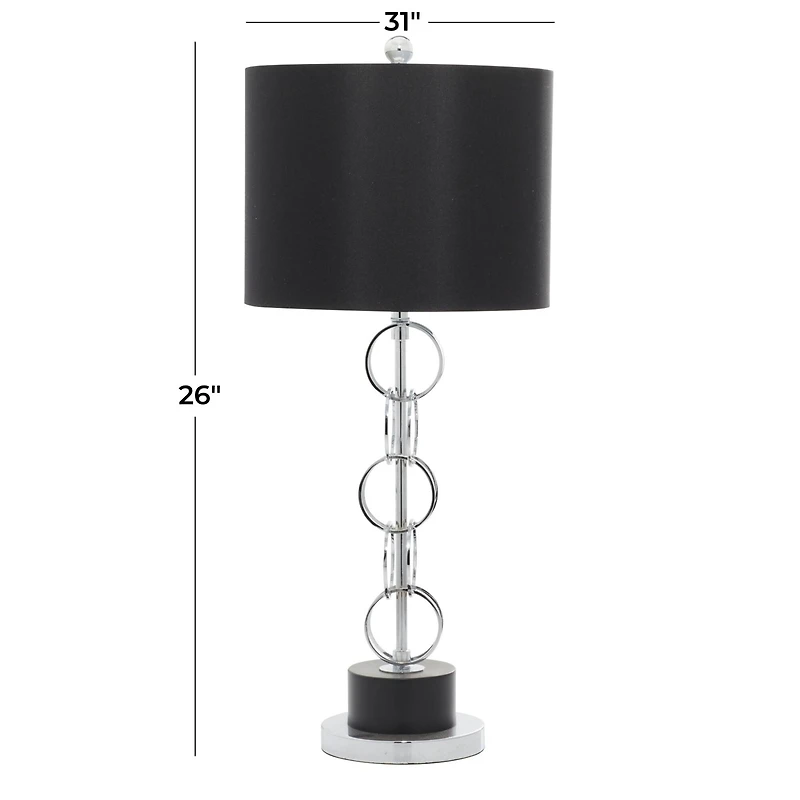 Black Polystone Contemporary Accent Lamp, 13" x 13" x 30"