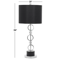 Black Polystone Contemporary Accent Lamp, 13" x 13" x 30"