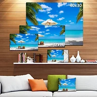 Designart - Turquoise Beach with Chairs