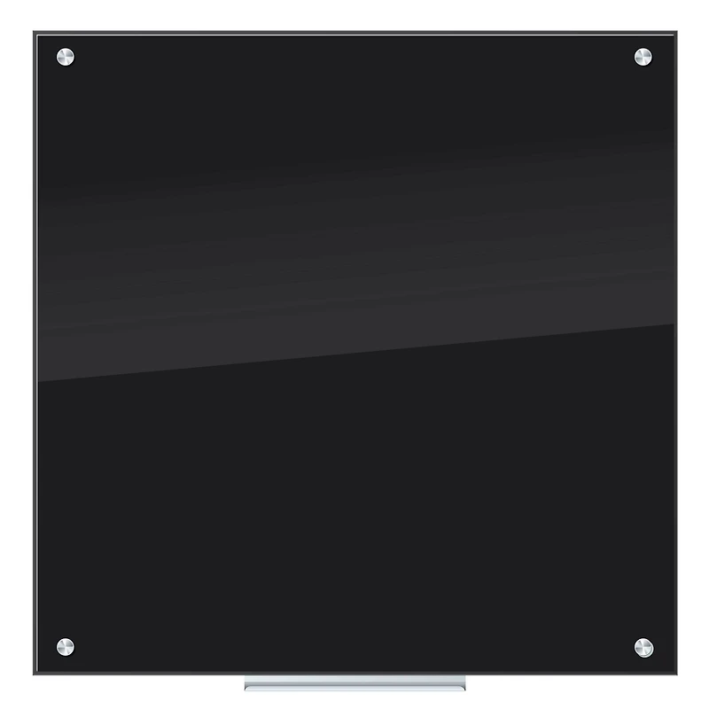U Brands Black 36" x 36" Frameless Glass Non-Magnetic Dry Erase Board