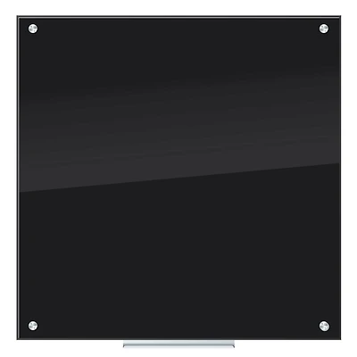 U Brands Black 36" x 36" Frameless Glass Non-Magnetic Dry Erase Board