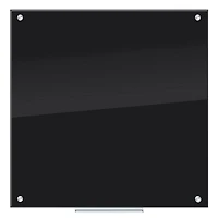 U Brands Black 36" x 36" Frameless Glass Non-Magnetic Dry Erase Board