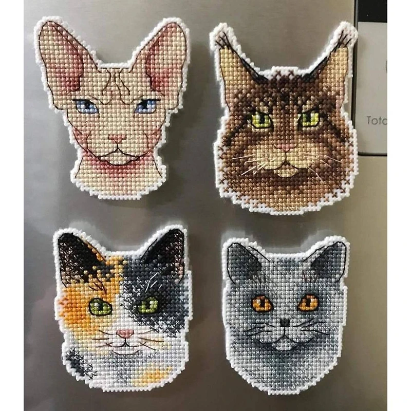 MP Studia Who Said Meow? Magnets Plastic Canvas Counted Cross Stitch Kit