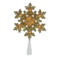 9" Gold Lighted Snowflake Christmas Tree Topper