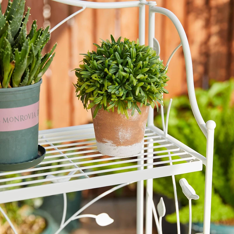 Glitzhome® Rectangular 3-Tiered Metal Shelf Planter Stand