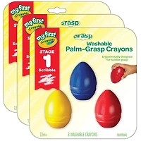 3 Packs: 3 ct. (9) My First Crayola® Washable Palm-Grasp Crayons