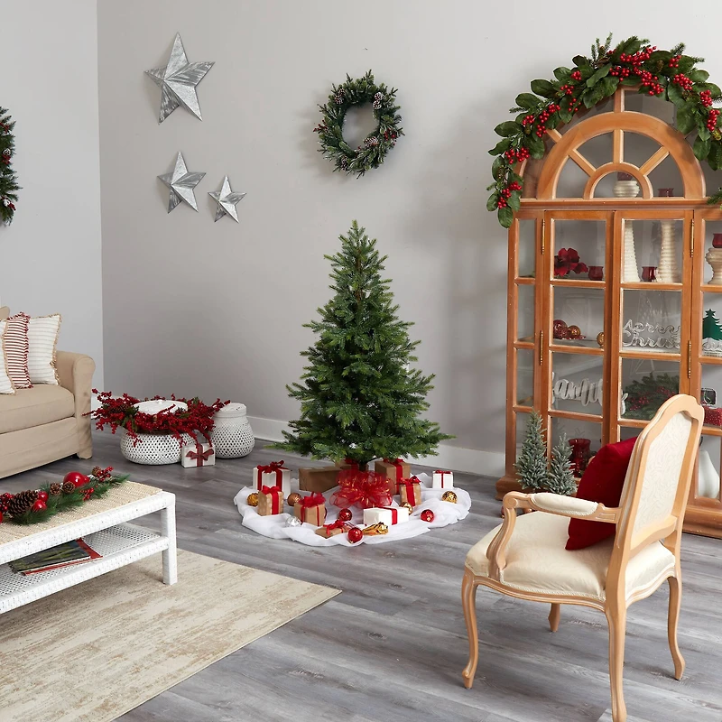 5ft. Pre-Lit North Carolina Spruce Artificial Christmas Tree, Clear Lights