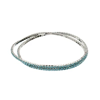 Crystal Lane DIY Silver & Aquamarine Rhinestones Bracelets, 2ct.