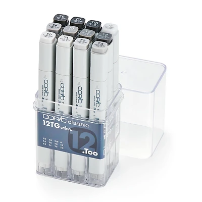 Copic® Classic Marker Set, 12 Color Toner Grays