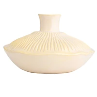 Hello Honey® 7" Long Cream Stoneware Vase