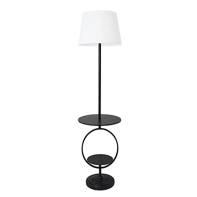 Elegant Designs™ 5ft. Black End Table Dual Shelf Decorative Floor Lamp