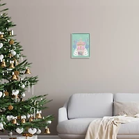 Stupell Industries Pink Ornate Christmas Building Framed Giclee Art