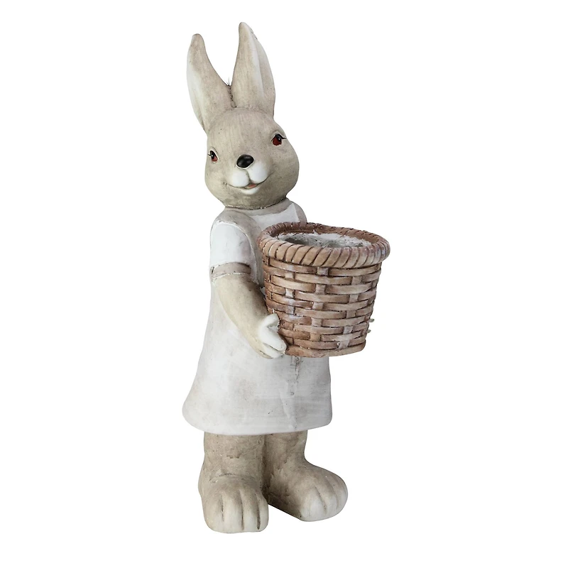 1.5ft. Neutral Tones Easter Girl Rabbit Indoor & Outdoor Garden Planter