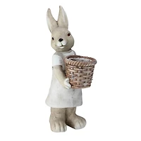 1.5ft. Neutral Tones Easter Girl Rabbit Indoor & Outdoor Garden Planter