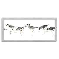 Stupell Industries Beach Bird Sandpipers Painting Wall Art in Gray Frame