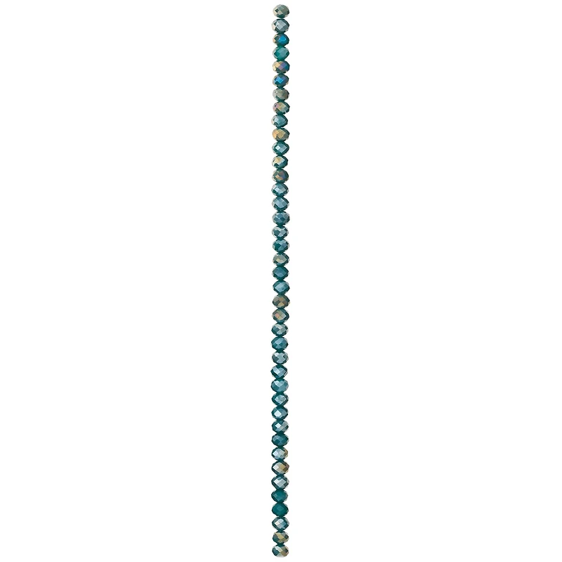 Aqua Rondelle Luster Glass Beads, 6mm by Bead Landing™