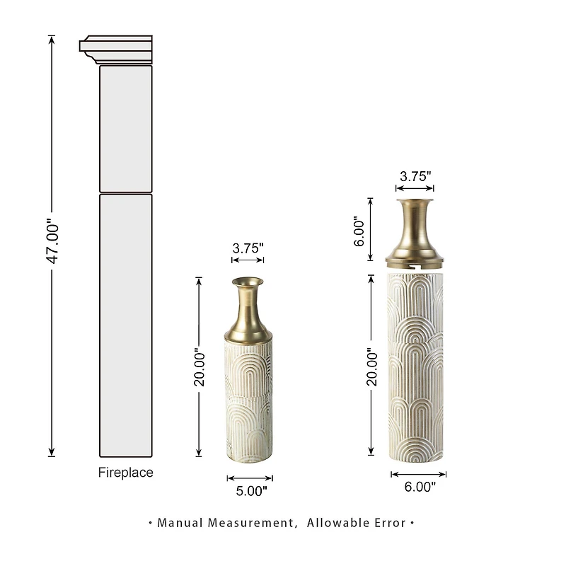 Glitzhome® Metal Modern Floor Vase Set