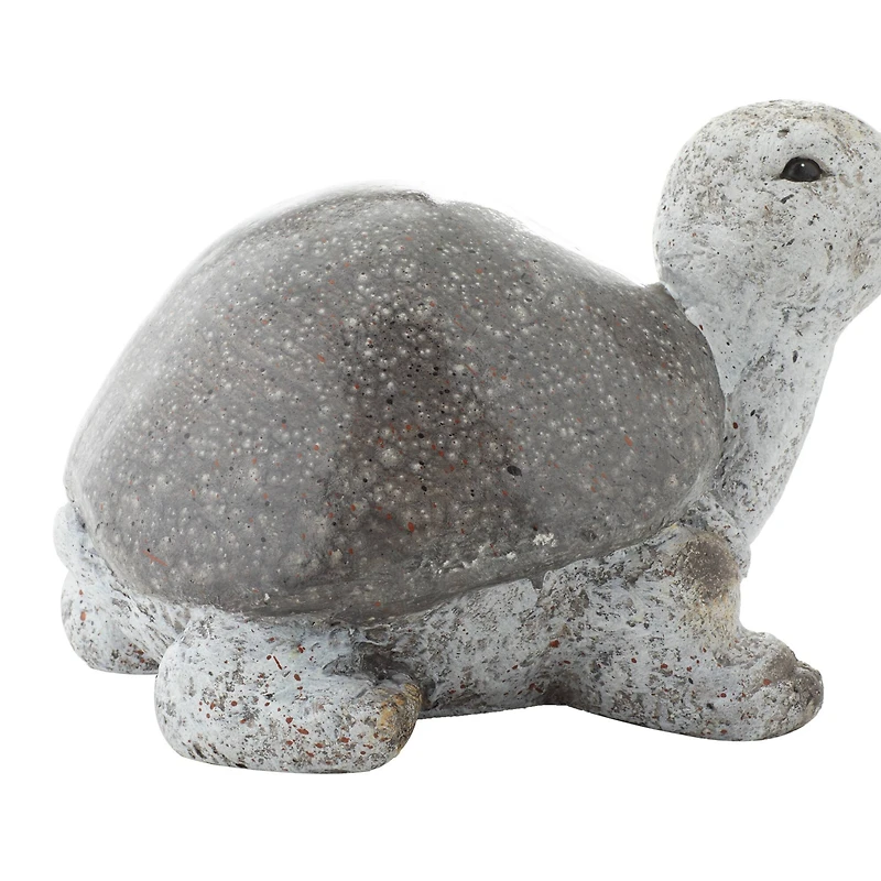 13" White Polystone Turtle Garden Sculpture