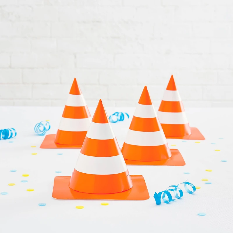 12 Packs: 6 ct. (72 total) 5" Orange & White Cone Party Hats by Celebrate It™
