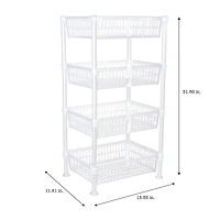 Kitchen Details White 4-Tier Slim Shelf