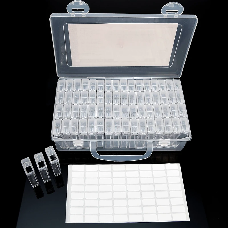 The Beadsmith® Plastic Box with Flip Boxes and Labels