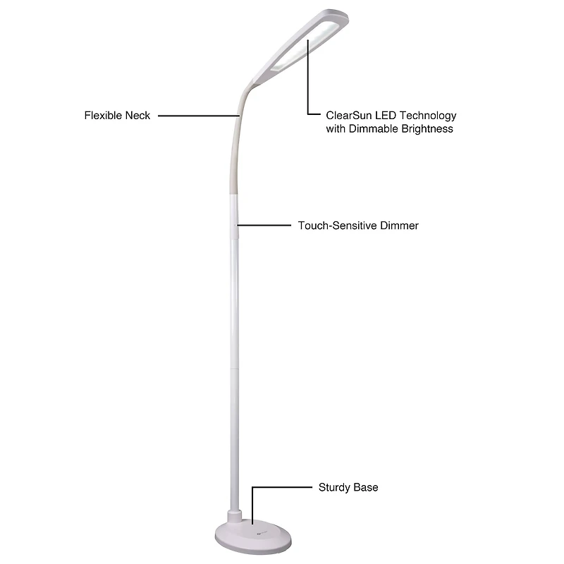 OttLite Natural Daylight LED Flex Floor Lamp