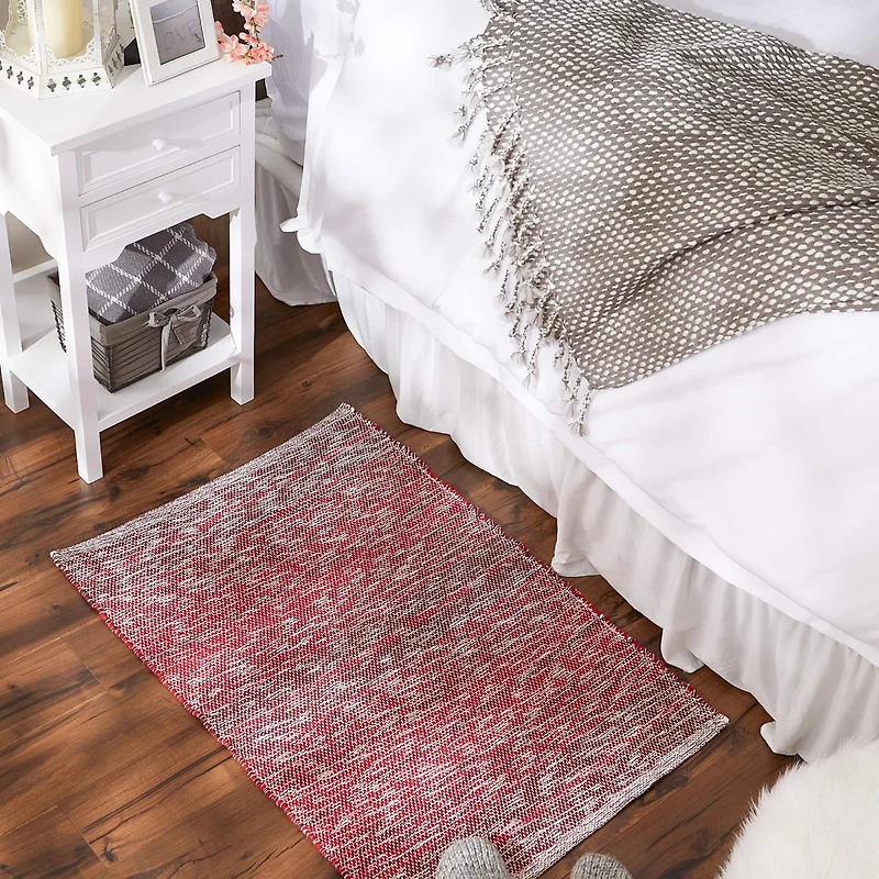 DII® Variegated Stripe Handwoven Recycled Yarn Rug