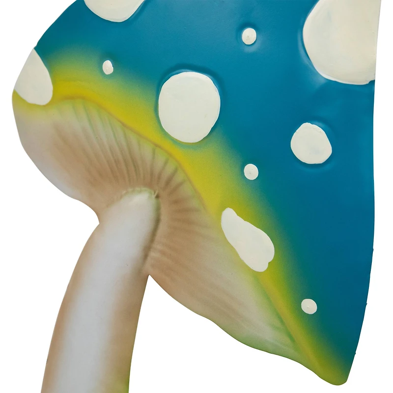 16" Blue & Green Double Spotted Mushrooms Outdoor Garden Stake