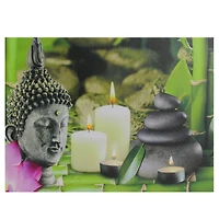 LED Buddha & Bamboo Canvas Wall Art