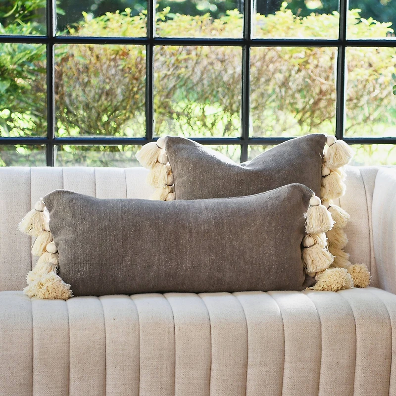 Hello Honey® Cotton Chenille Lumbar Pillow with Tassels