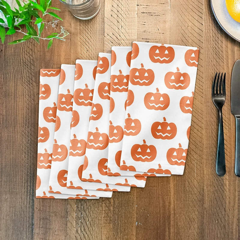 Jackolantern Pattern 10" x 10" Cotton Twill Napkin