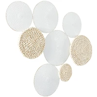 The Novogratz White Metal Rope Design Plate Wall Decor with Textured Pattern 37" x 1" x 31"