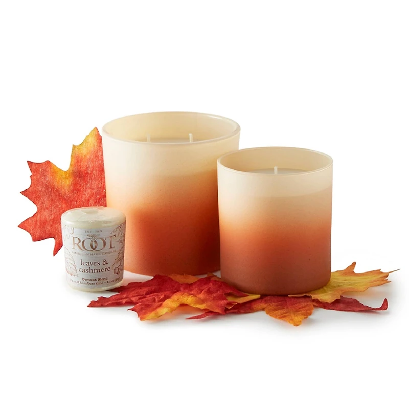 Root Candles Leaves & Cashmere 3-Wick Scented Beeswax Blend Candle