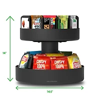 Mind Reader 2-Tier Lazy Susan Granola Bar and Snack Organizer