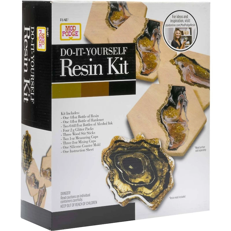 Mod Podge® Black & Gold Do-It-Yourself Geode Coaster Kit
