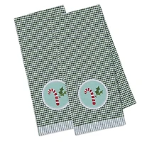 DII® Candy Cane Embellished Dishtowel Set