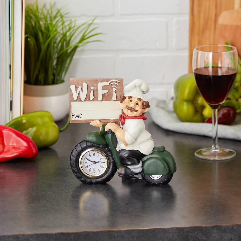 Chef with Wifi Sign & Clock