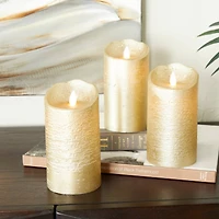 Gold Traditional Flameless Candle Set