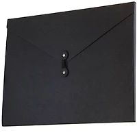 JAM Paper Black Kraft Portfolio with Button and String Closure 12.5" x 16.5"